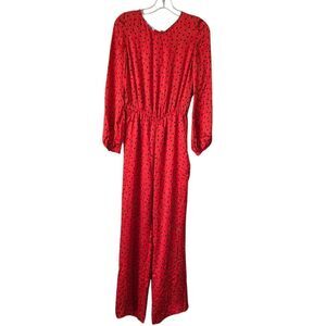 MOSCHINO Cheap and‎ Chic  Red Polka Dot Silk Jumpsuit Size 6